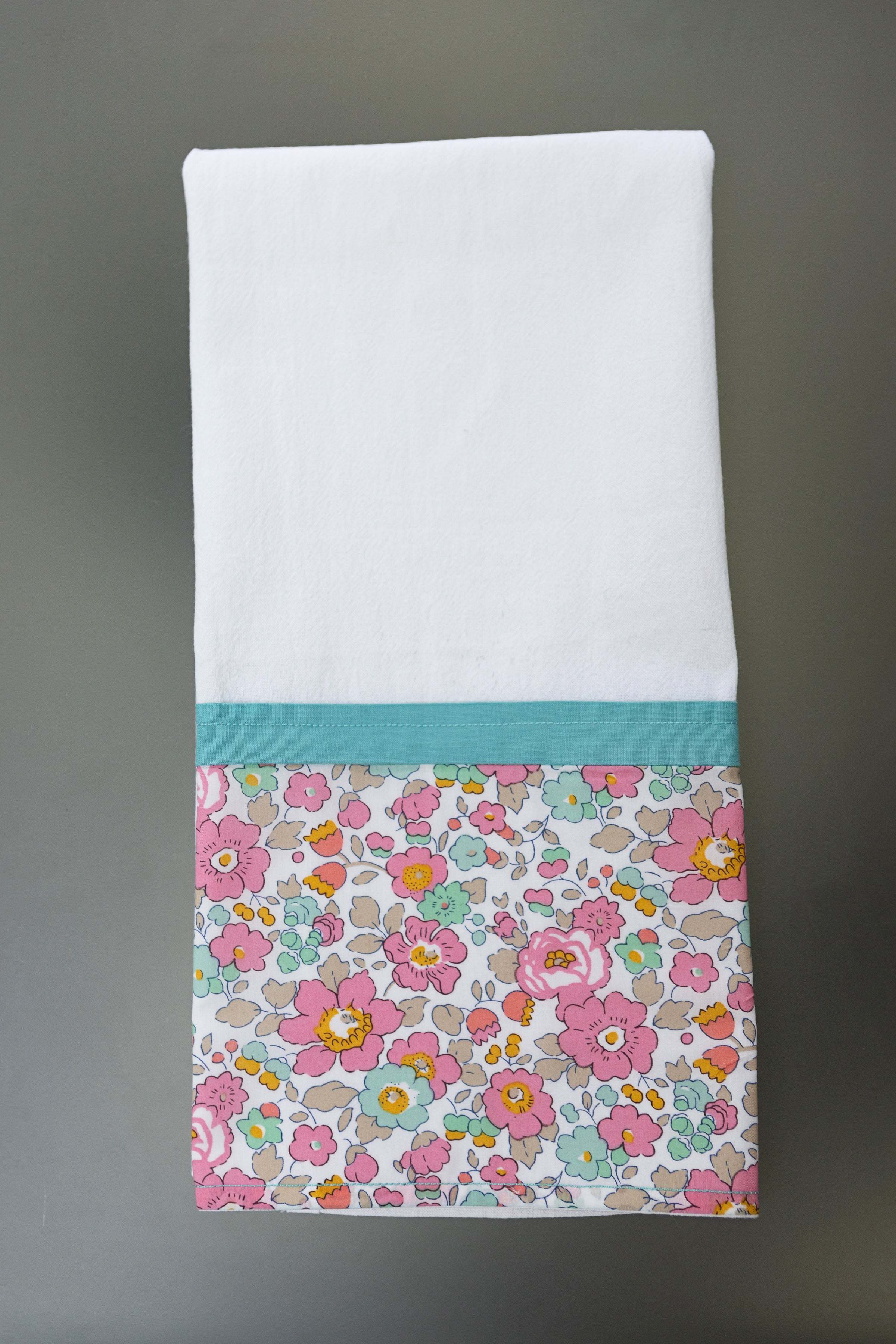 Pink Floral Tea Towel