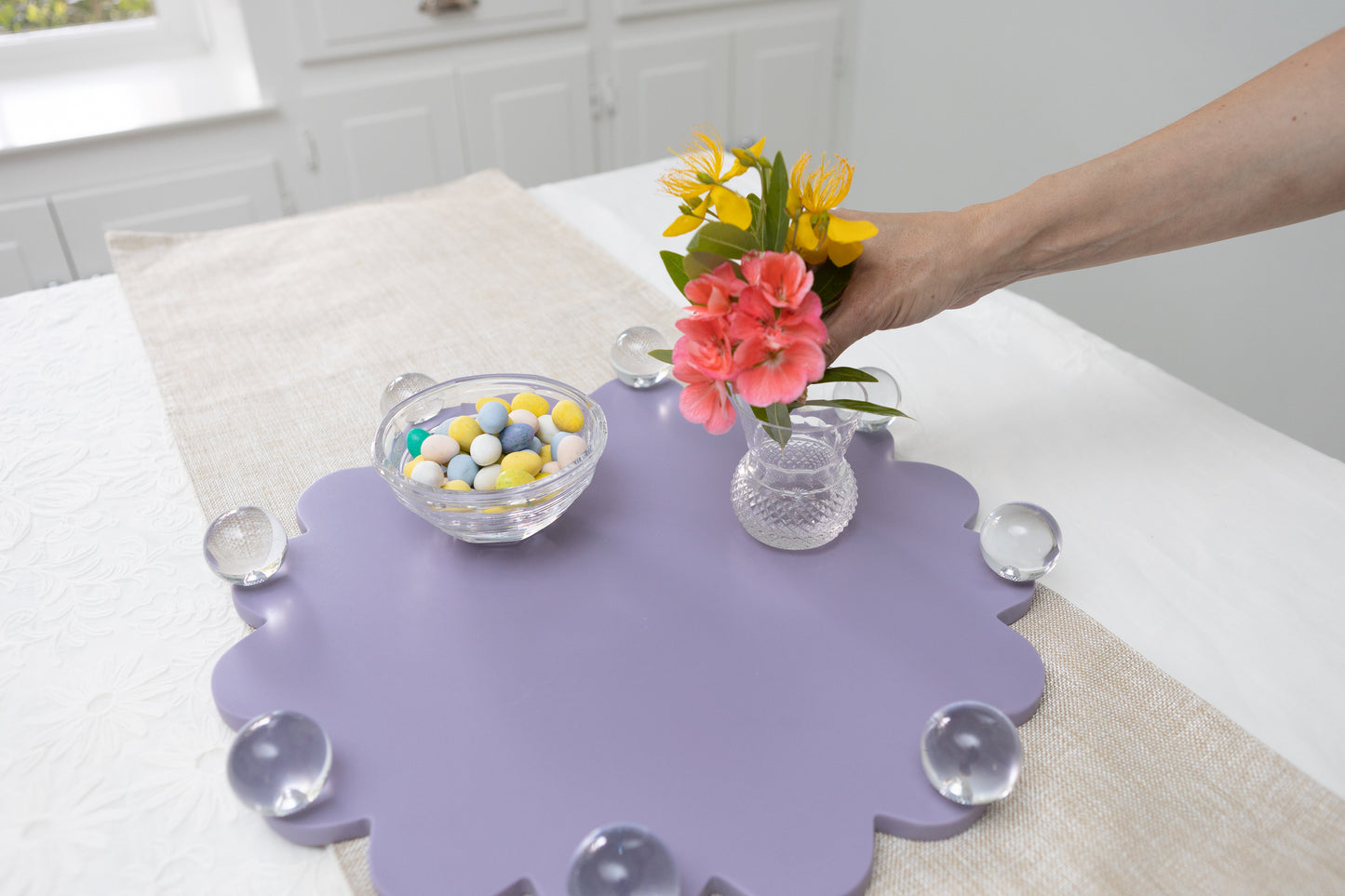 Lavender Round Serving Tray