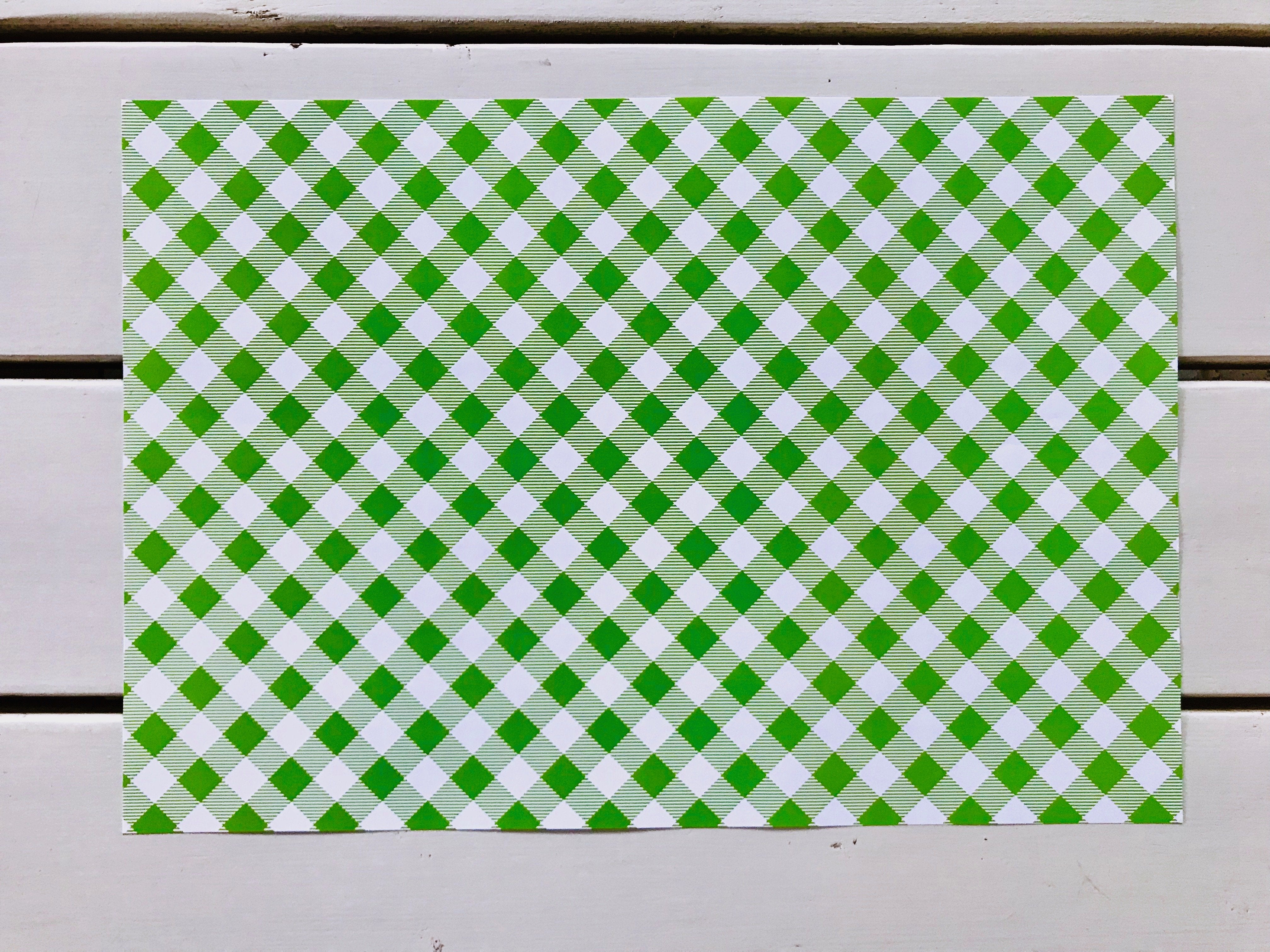 Lime Green Gingham Placemats