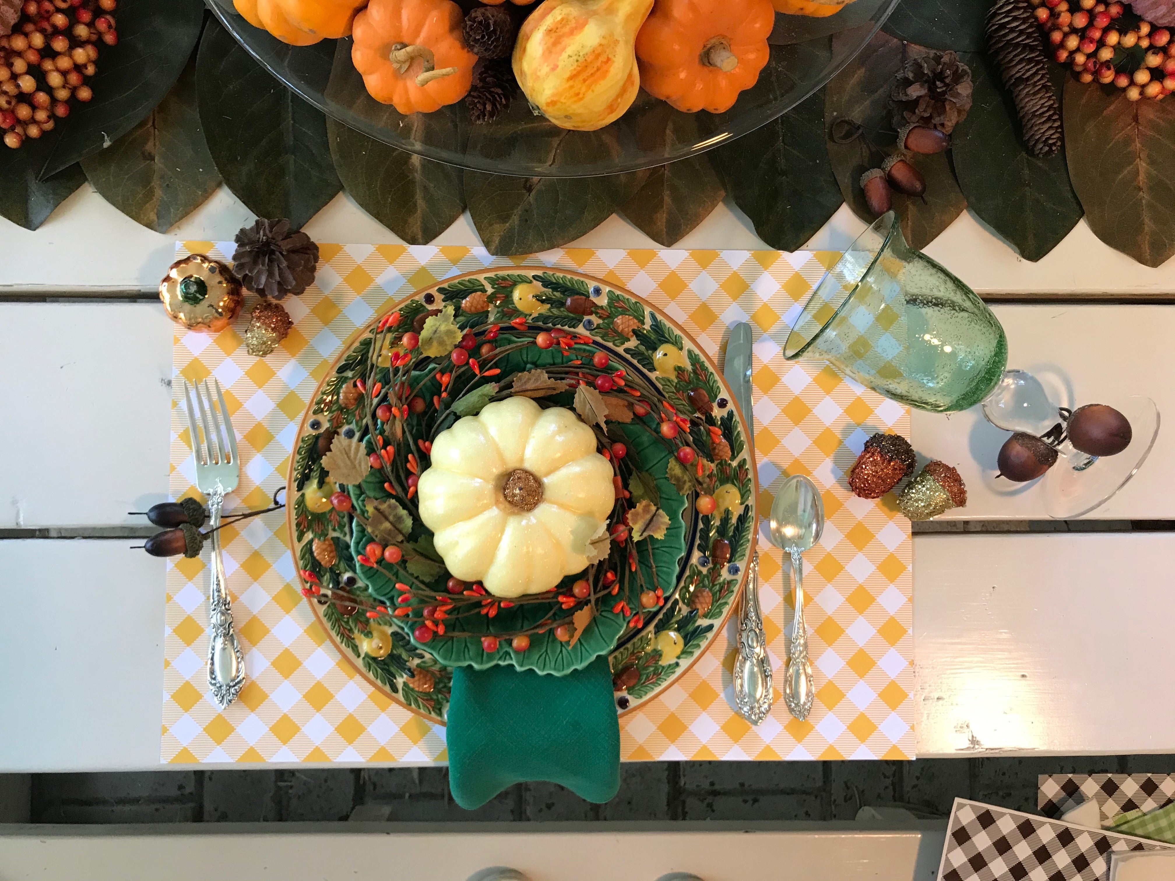 Sunshine Yellow Gingham Placemats