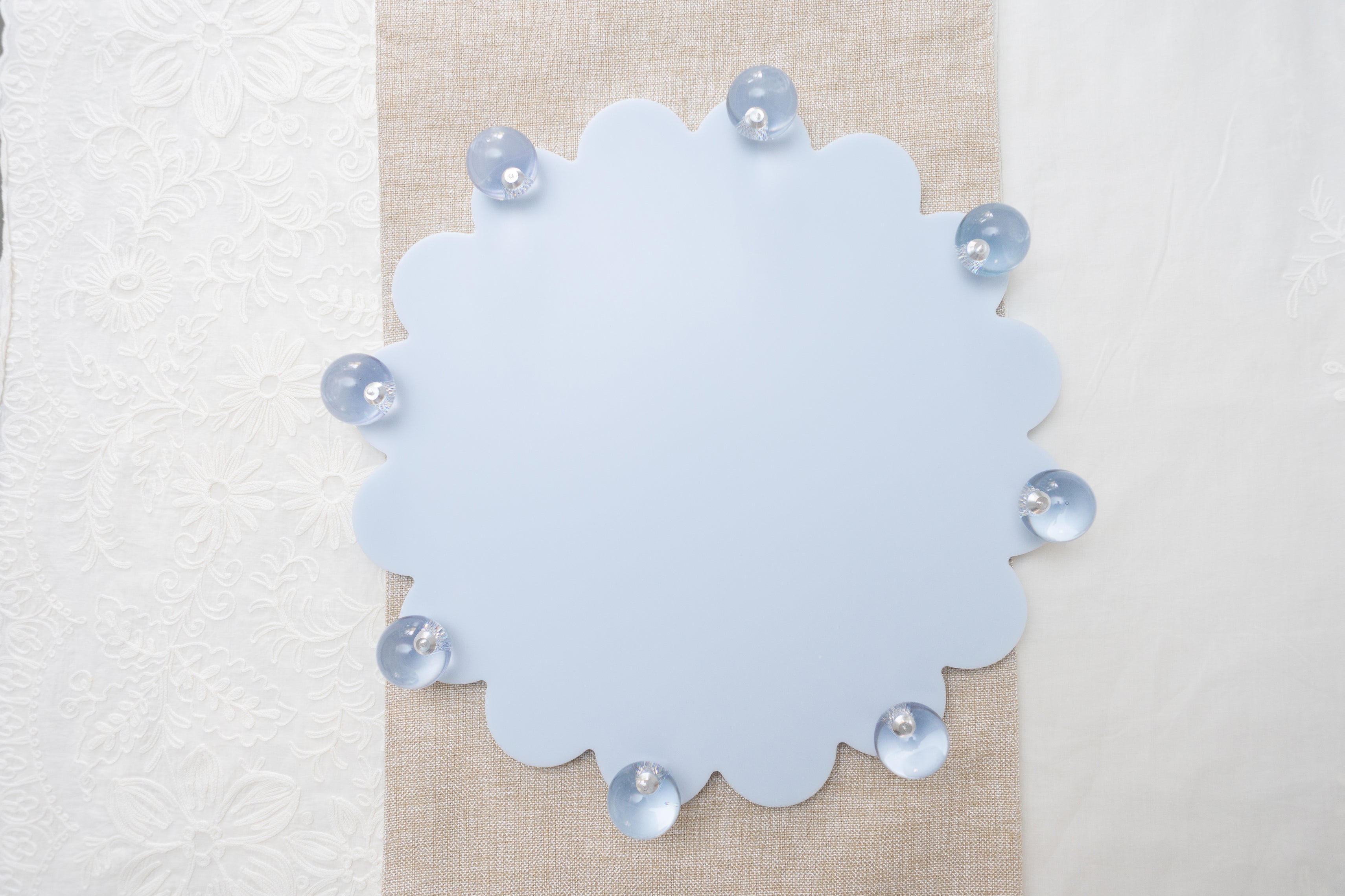 Ice Blue Round Serving Tray