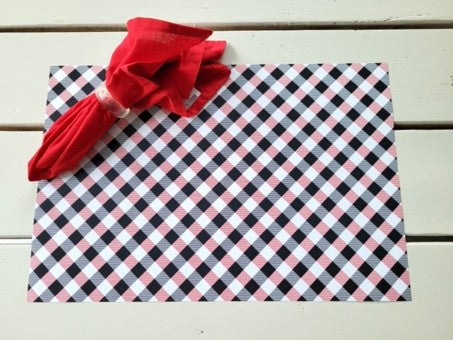 Red & Black Gingham Paper Placemat